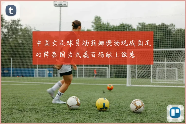 中国女足球员杨莉娜现场观战国足对阵泰国为武磊百场献上敬意
